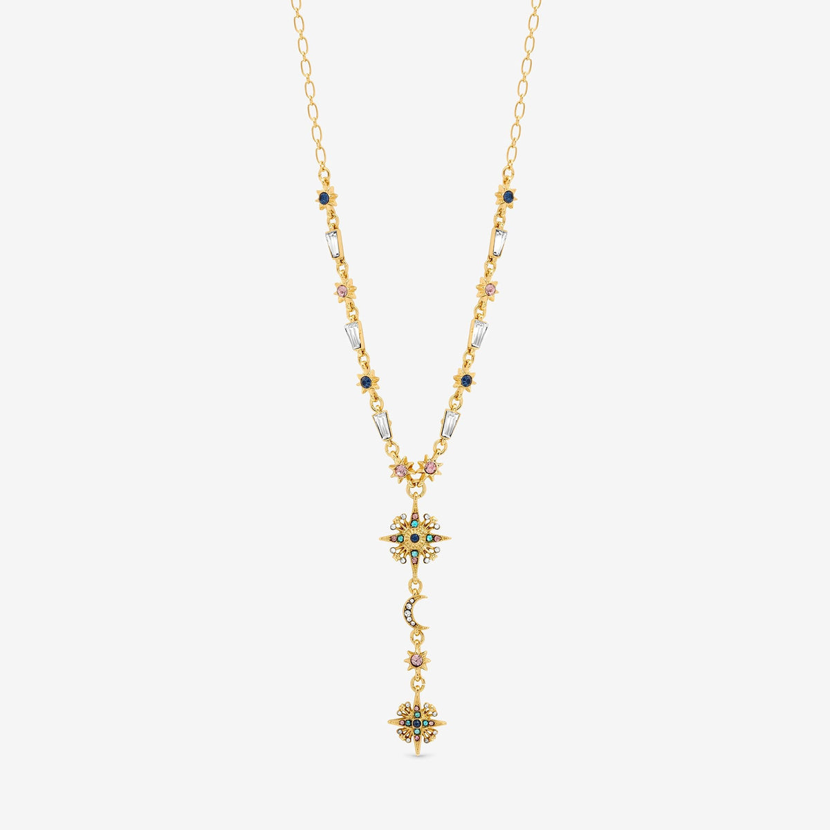 Mood Gold Plated Multi Coloured Fine Celestial Y Necklace