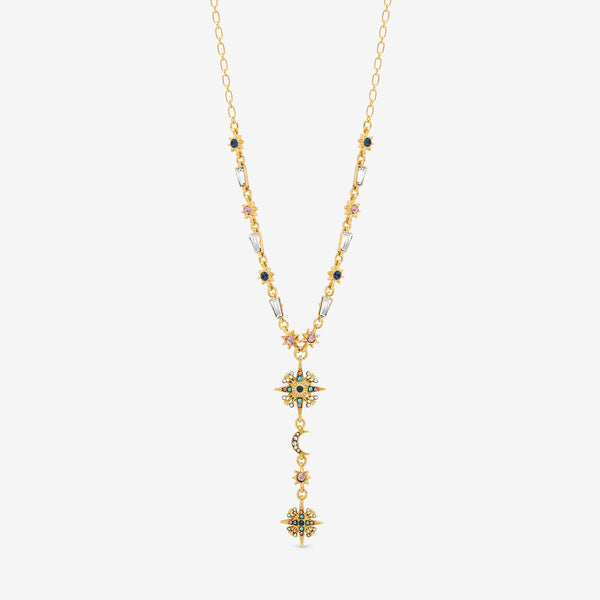 Mood Gold Plated Multi Coloured Fine Celestial Y Necklace