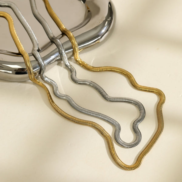 Inicio Men's Gold Plated Waterproof Snake Chain Necklace - Gift Pouch