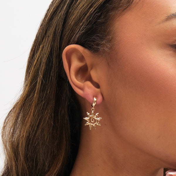 Mood Gold Plated Real Shell Charm Earrings - Pack of 3