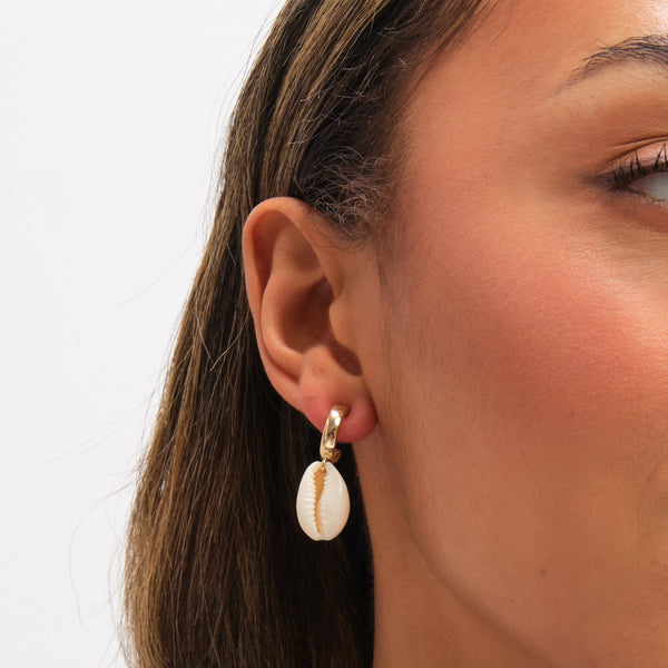 Mood Gold Plated Real Shell Charm Earrings - Pack of 3