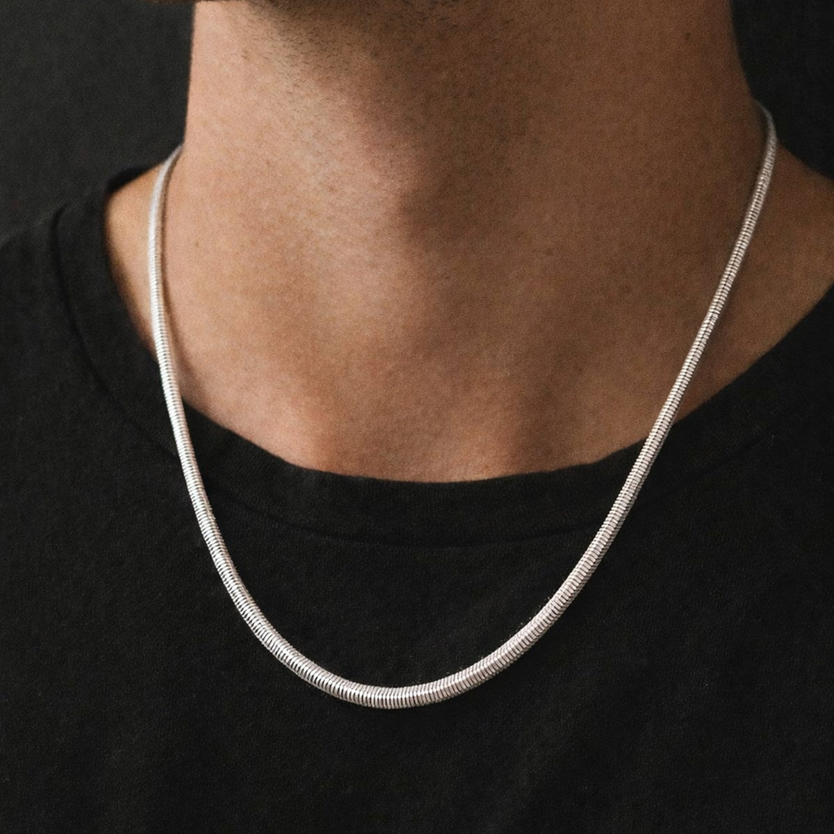 Inicio Men's Steel Waterproof Snake Chain Necklace - Gift Pouch