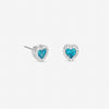 Jon Richard Rhodium Plated and Blue Heart Stud Earrings