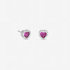 Jon Richard Rhodium Plated and Pink Heart Stud Earrings