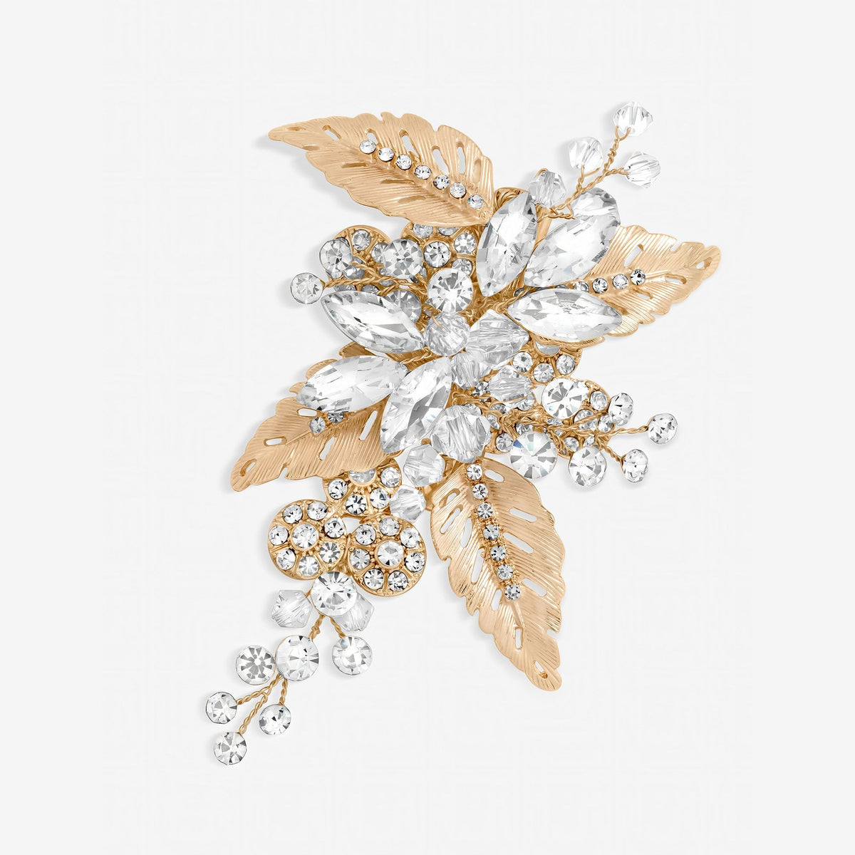 Molly Silver Leaf And Navette Circle Clip