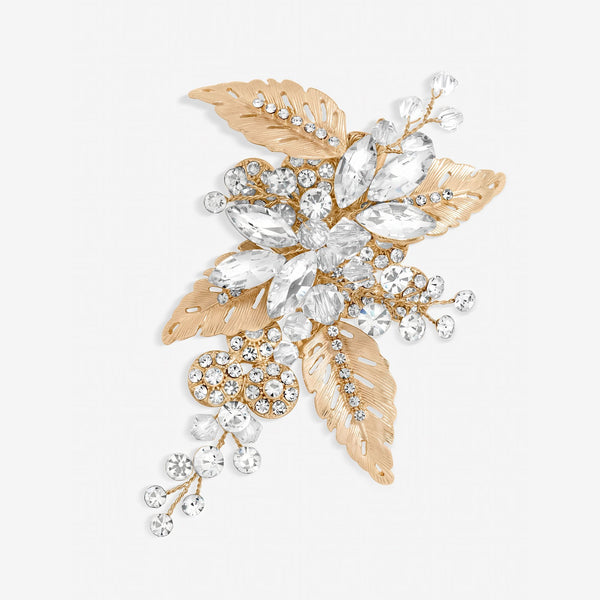 Molly Silver Leaf And Navette Circle Clip