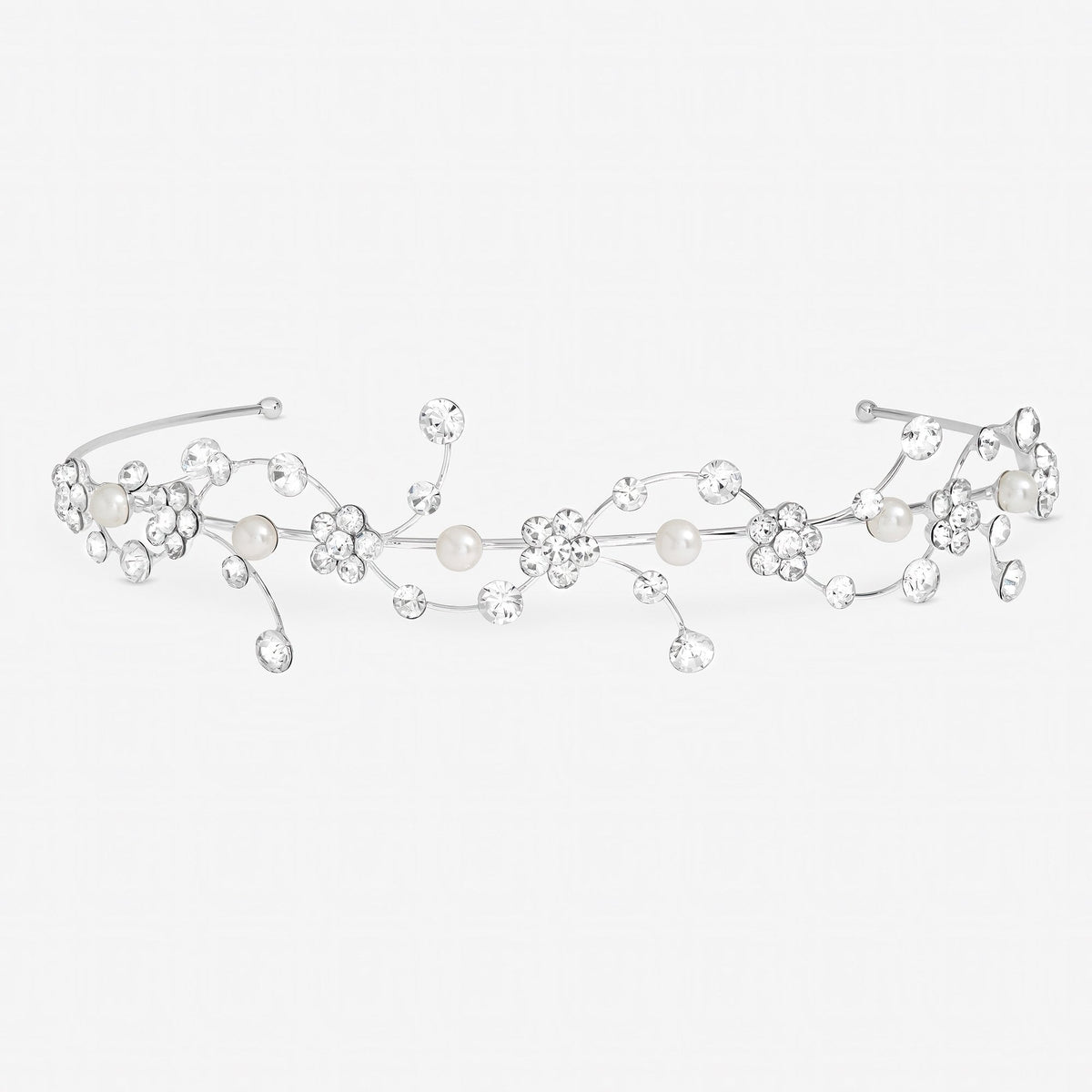 Crystal Flower and Pearl Waves Headband