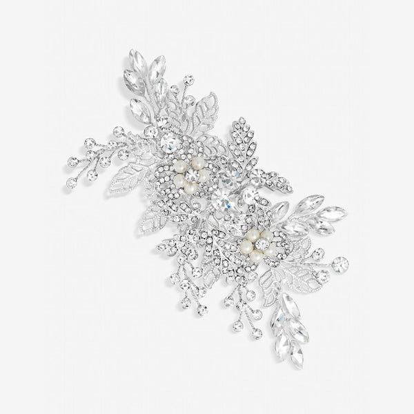 Suzie Open Leaf and Crystal Clip