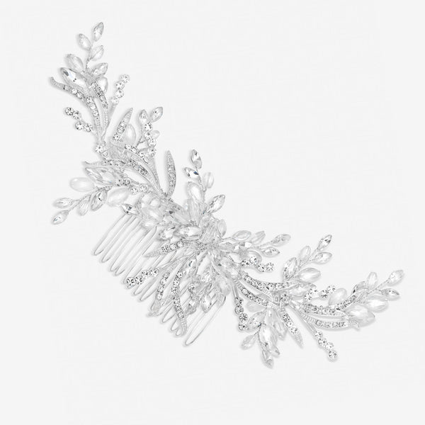 Occasion Crystal Beaded Sprig Leaf Wreath Comb
