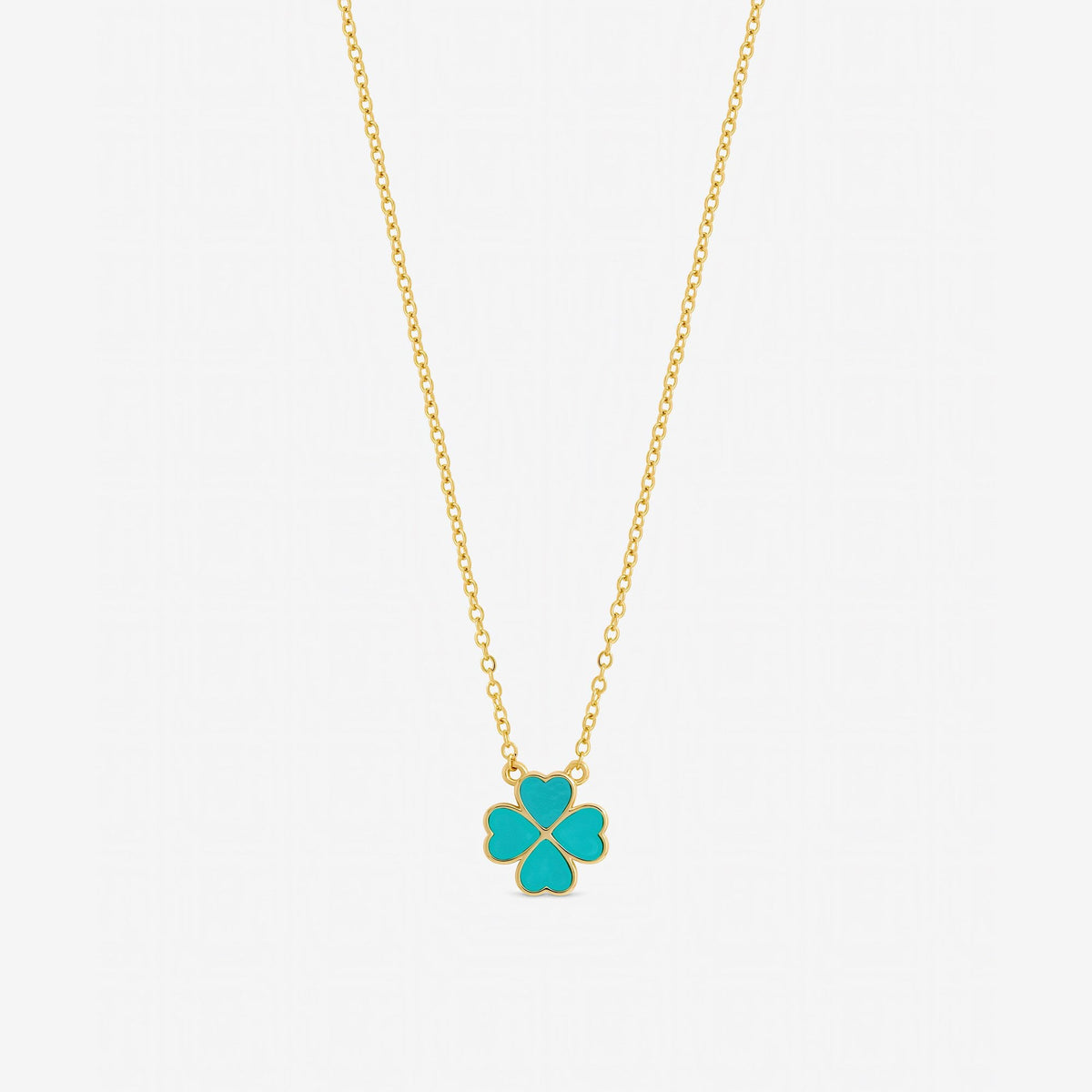Jon Richard Gold Plated and Turquoise Heart Clover Pendant Necklace