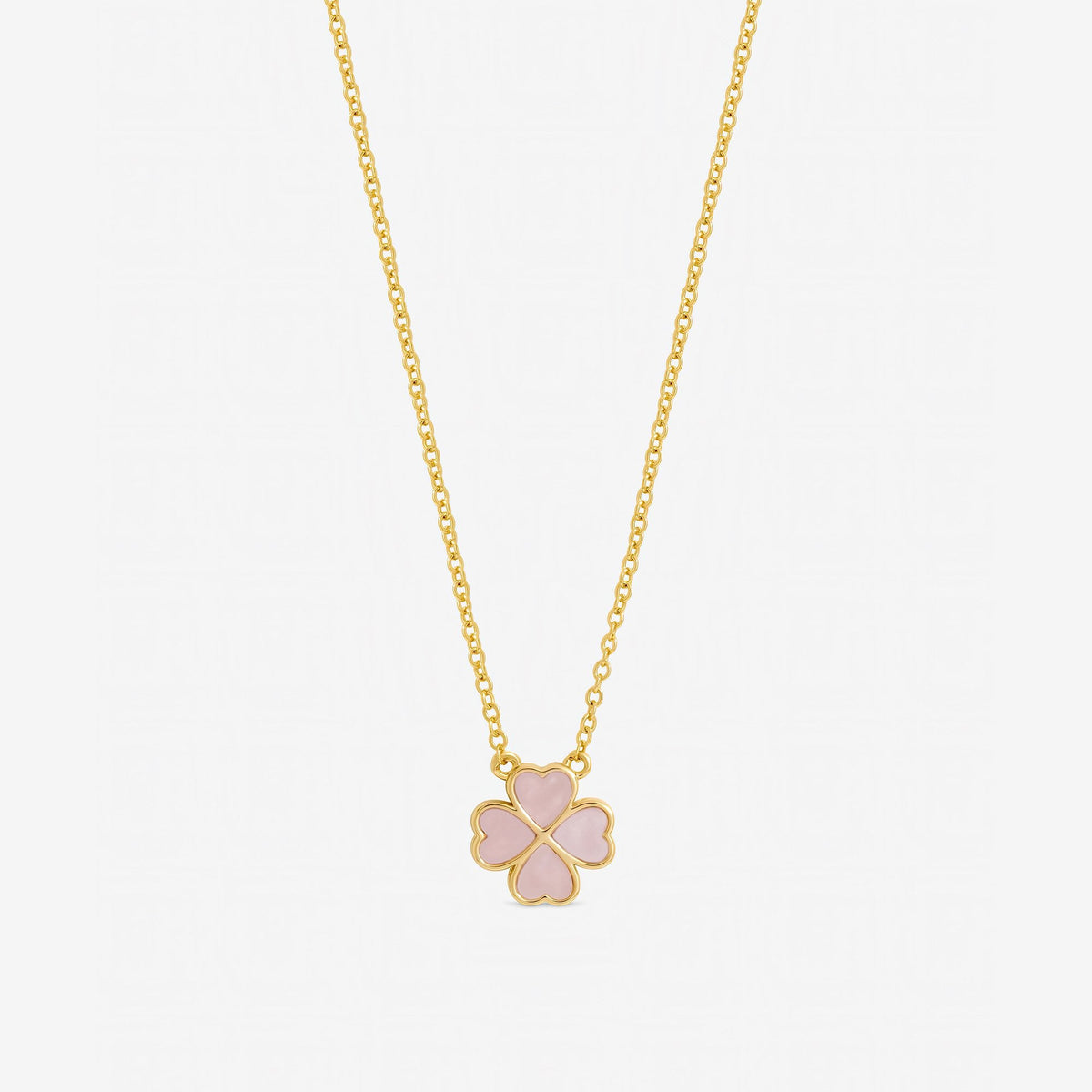 Jon Richard Gold Plated and Pink Clover Heart Pendant Necklace
