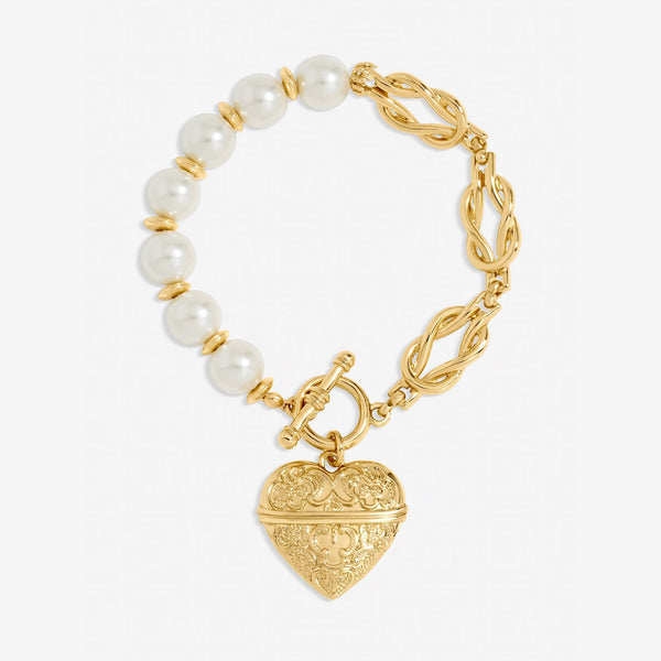 Mood Gold Plated Engraved Heart Bracelet