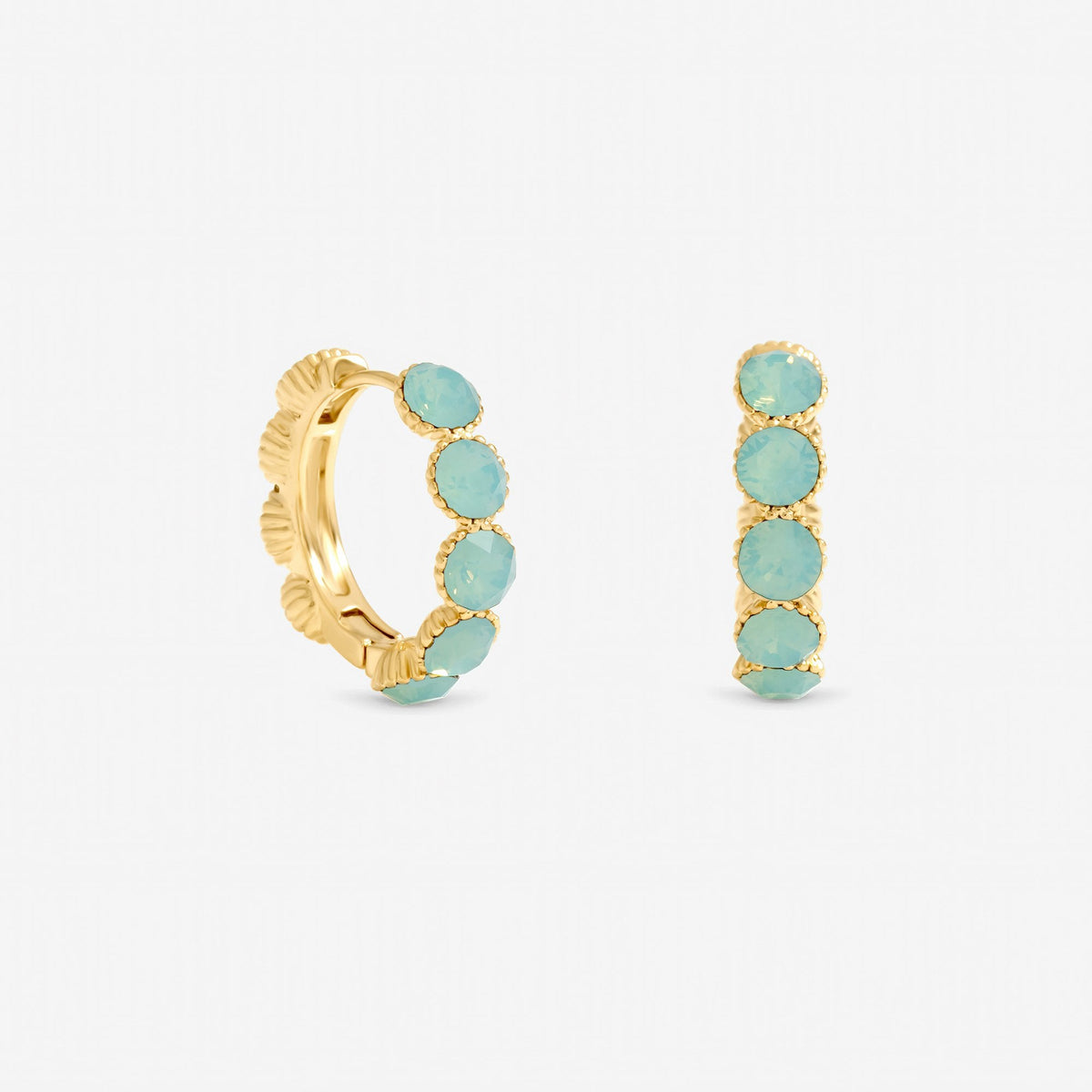 Jon Richard Gold Plated and Blue Round Hoop Earrings