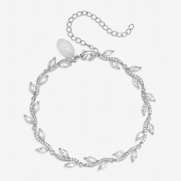 Jon Richard Silver Plated Pave Wave Leaf Bracelet