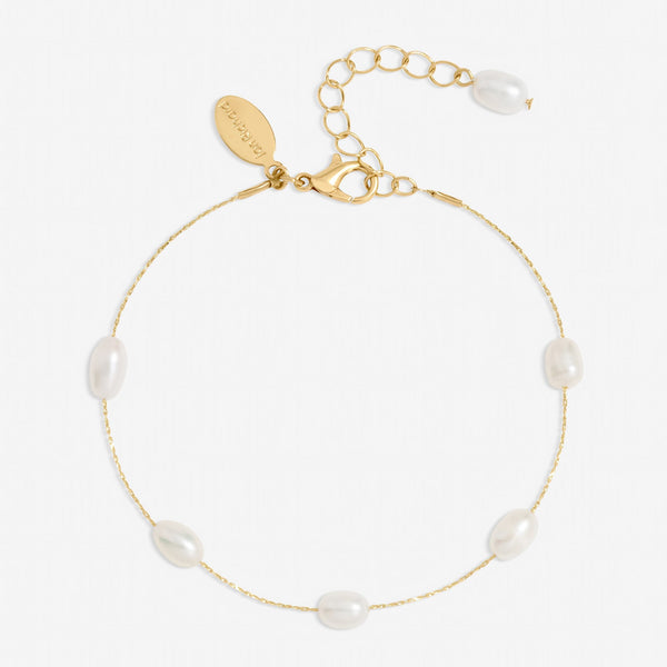 Jon Richard Gold Plated Fine Chain And Freshwater Pearl Bracelet