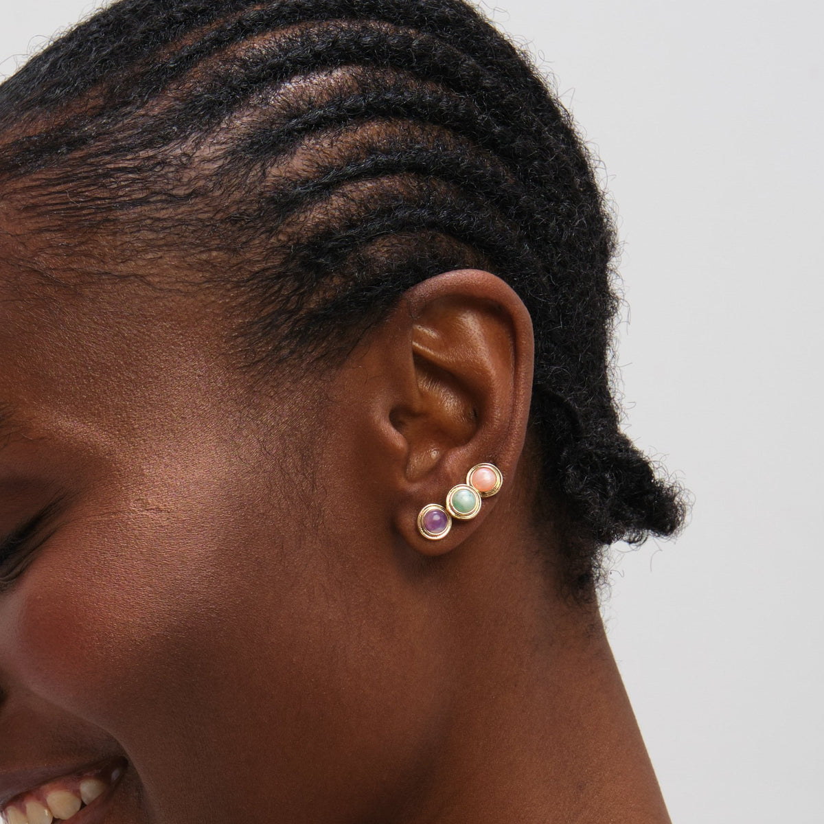 Mood Gold Plated Coral Studs - Pack of 3