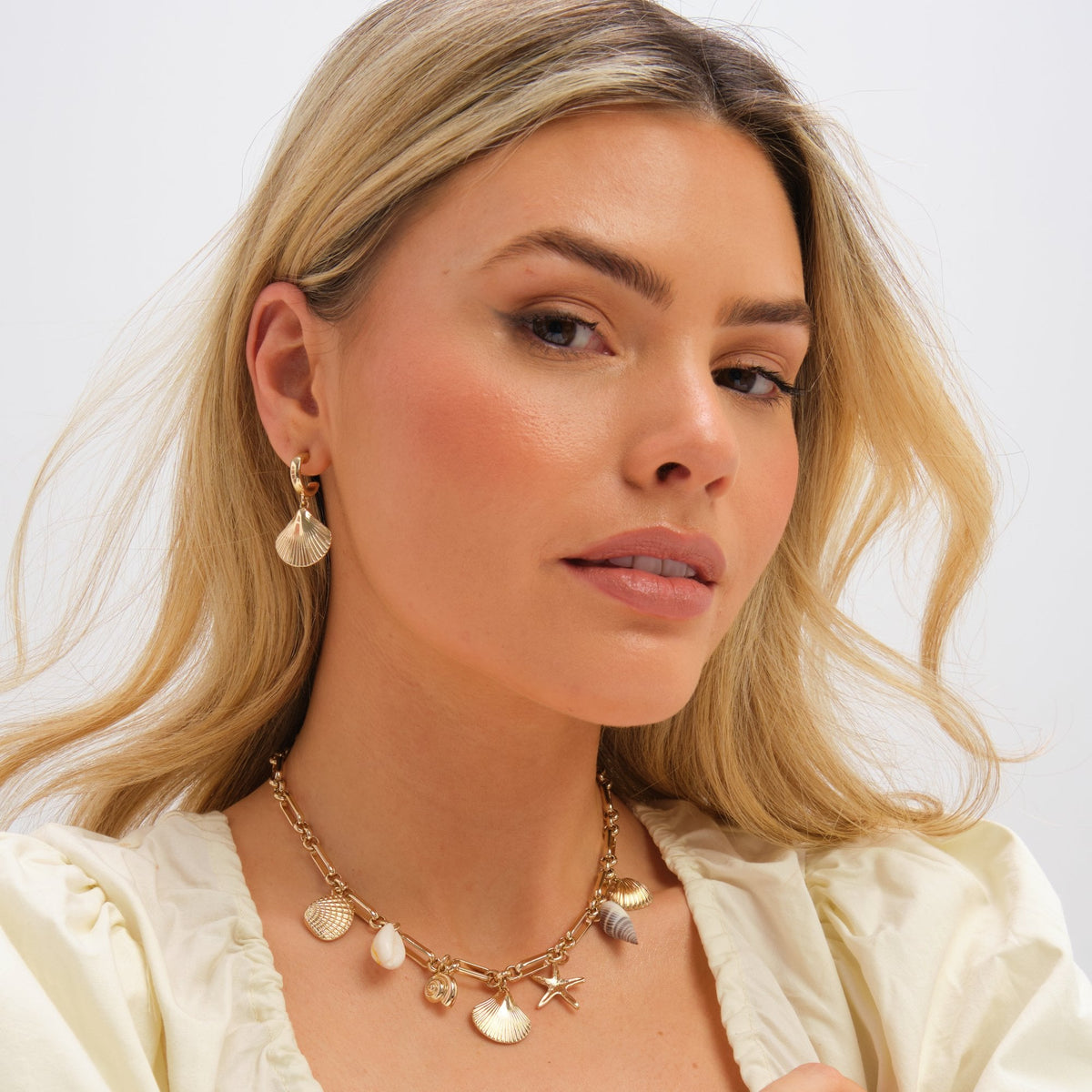 Inicio Gold Plated Real Shell Charm Necklace - Gift Pouch