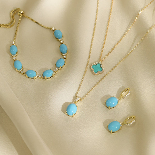 Jon Richard Gold Plated and Turquoise Stone Pendant