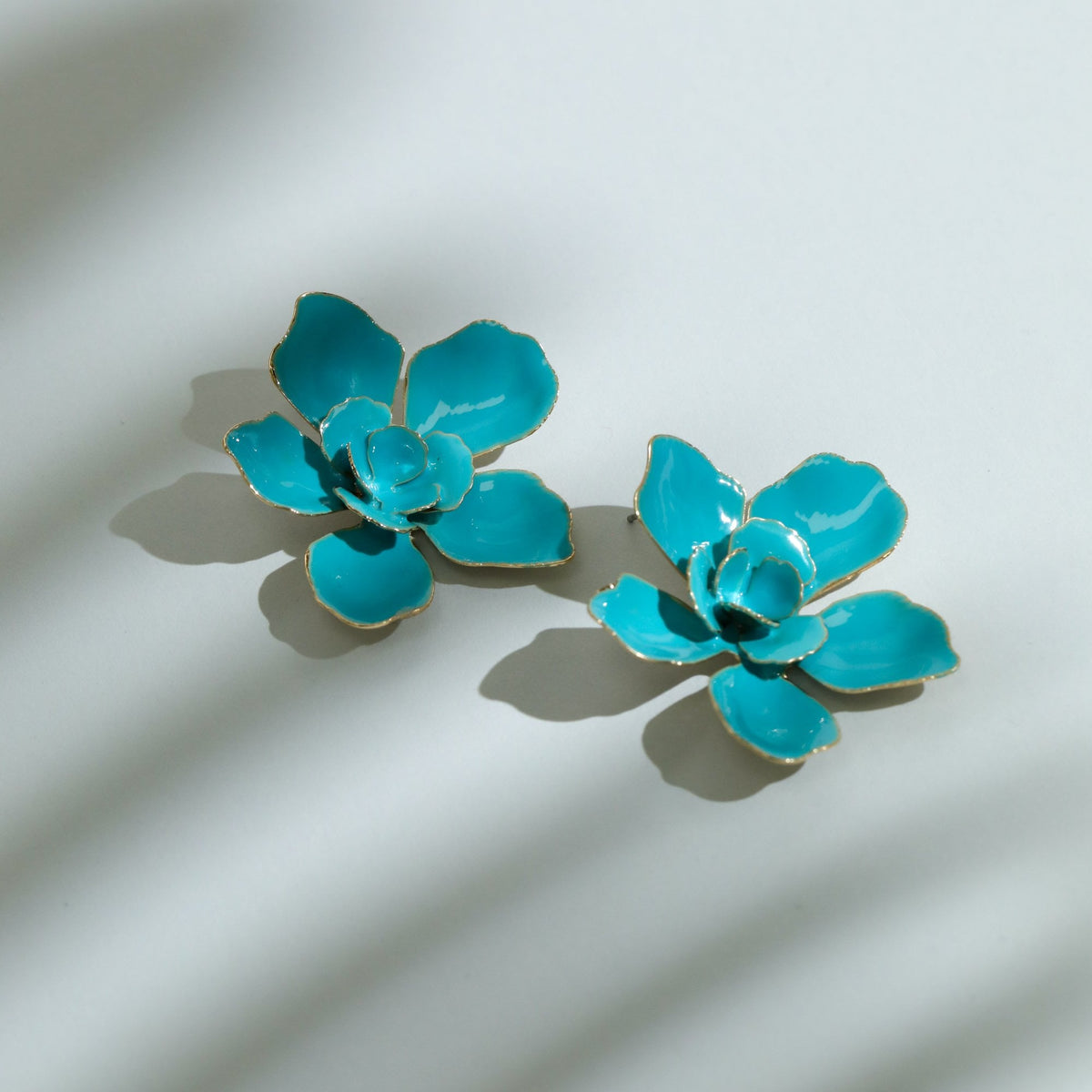 Mood Turquoise Statement Flower Earrings
