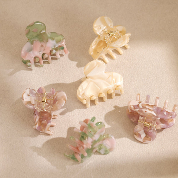 Mood Pastel Resin Mini Claw Clips - Pack of 6