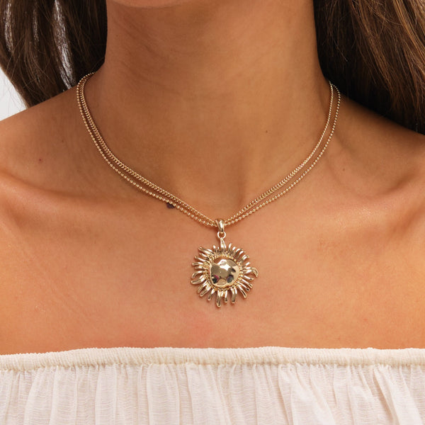 Mood Gold Plated Sun Pendant