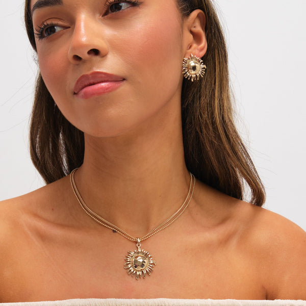 Mood Gold Plated Sun Pendant
