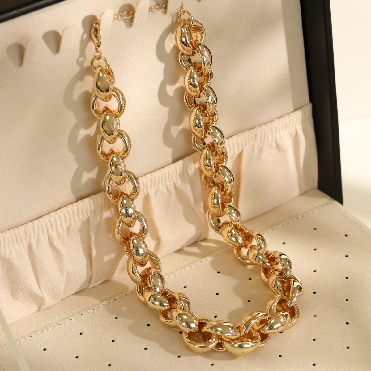 Mood Gold Plated Statement Chain Necklace