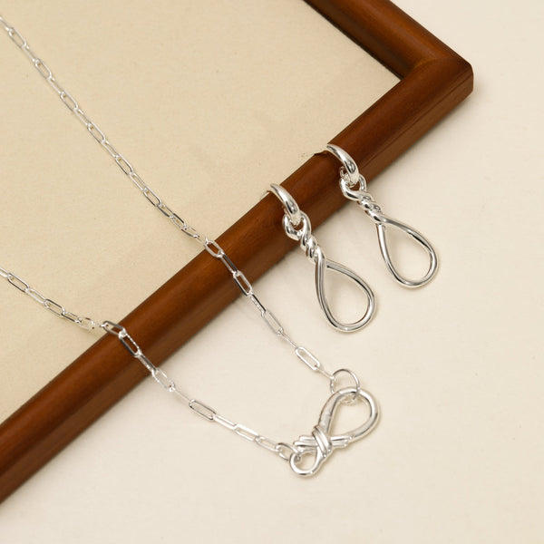 Inicio Sterling Silver Infinity Clasp Necklace - Gift Pouch
