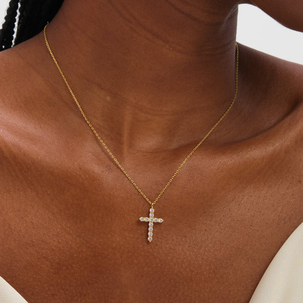 Jon Richard Gold Plated Cubic Zirconia Cross Set - Gift Box