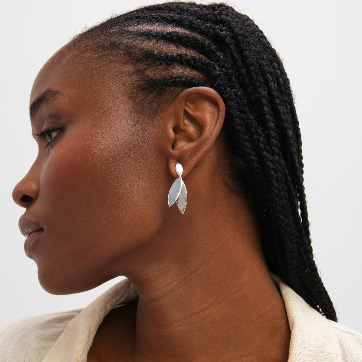 Inicio Sterling Silver Polished Double Drop Earrings