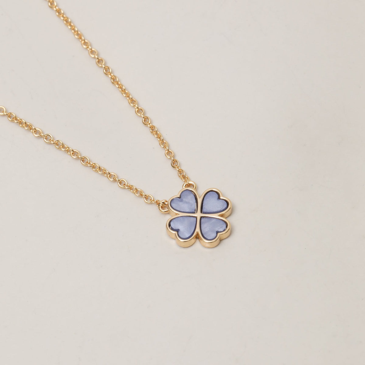 Jon Richard Gold Plated and Lilac Heart Clover Pendant Necklace