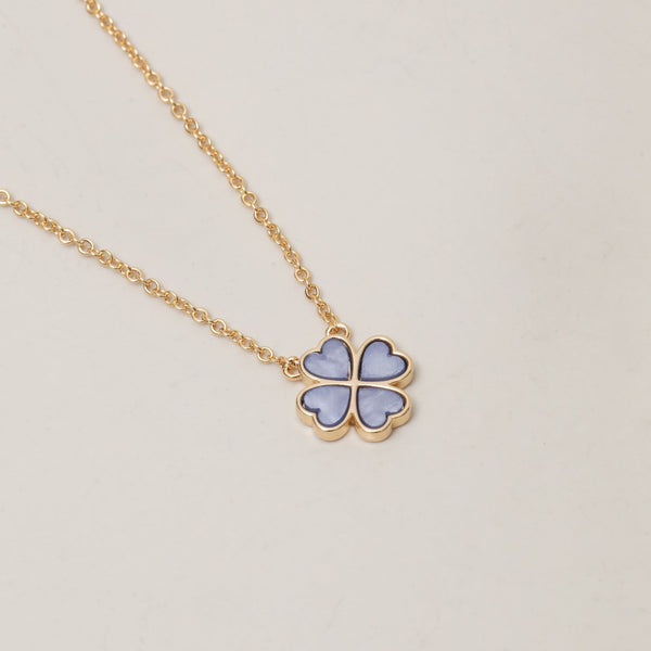 Jon Richard Gold Plated and Lilac Heart Clover Pendant Necklace