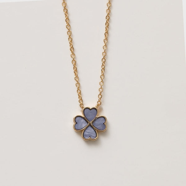 Jon Richard Gold Plated and Lilac Heart Clover Pendant Necklace