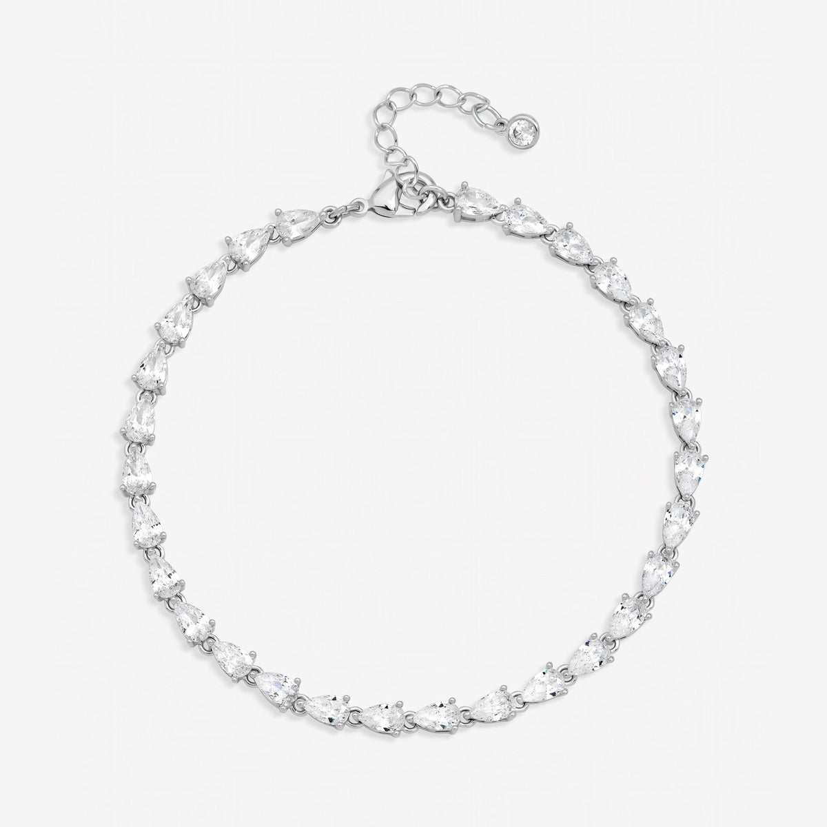 Jon Richard Rhodium Pear Drop Bracelet