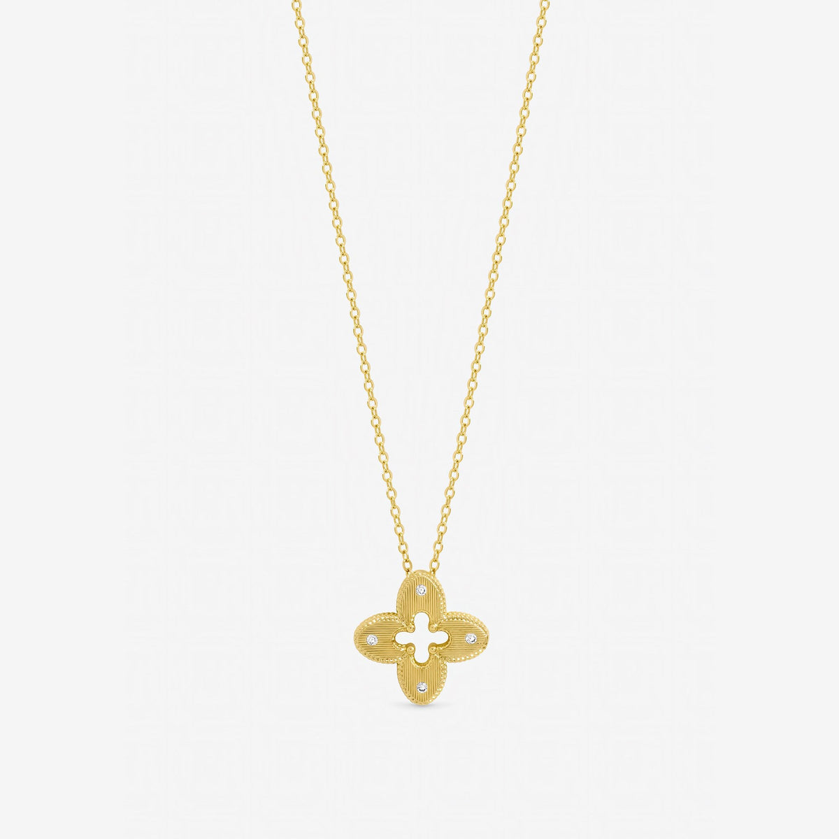 Jon Richard Gold Plated Textured Crystal Clover Pendant