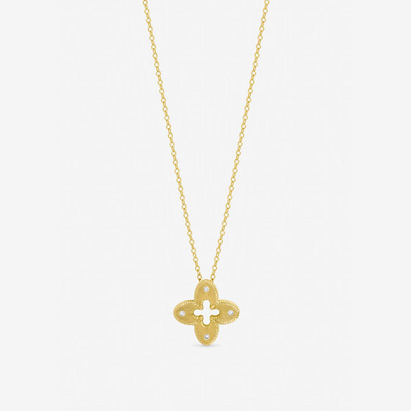 Jon Richard Gold Plated Textured Crystal Clover Pendant