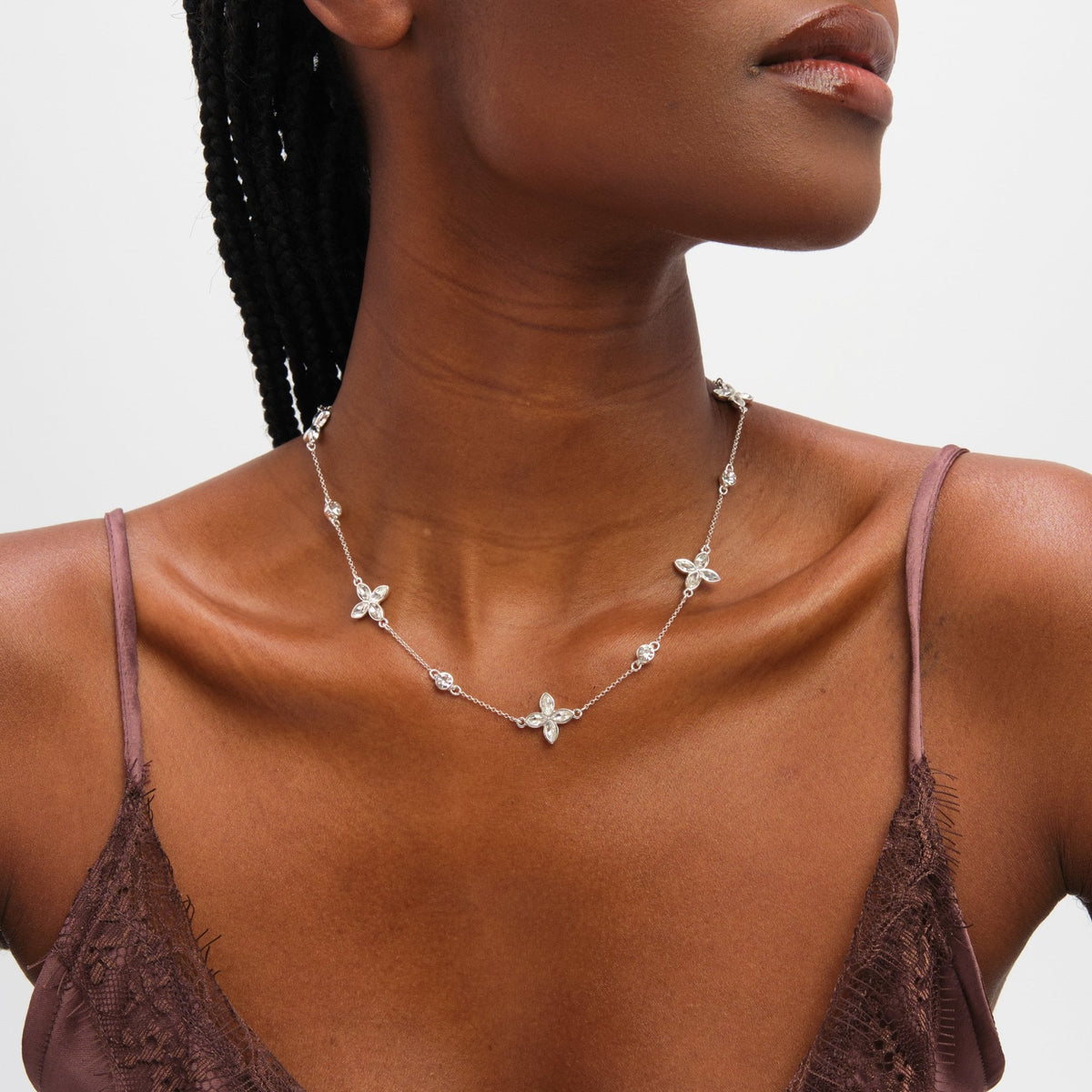 Jon Richard Silver Plated and Crystal Clover Allway