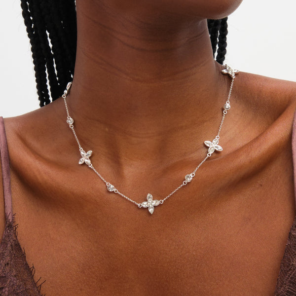 Jon Richard Silver Plated and Crystal Clover Allway