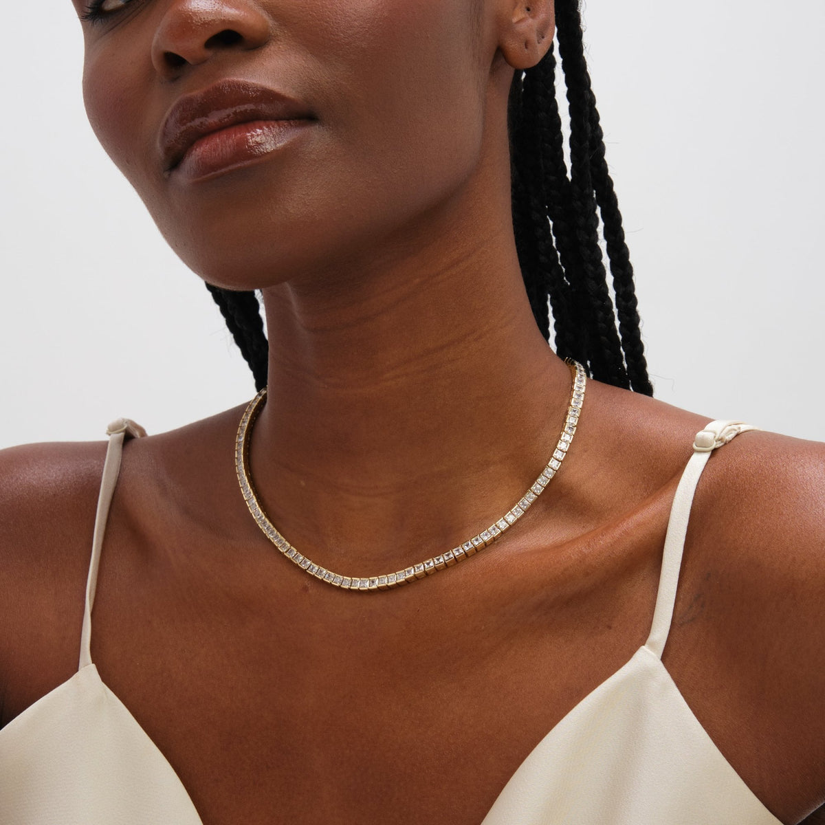 Jon Richard Gold Plated Luxe Tennis Necklace