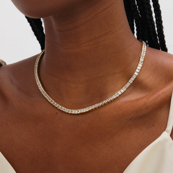 Jon Richard Gold Plated Luxe Tennis Necklace