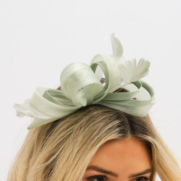 Jon Richard Medium Sage Green Fascinator Headband