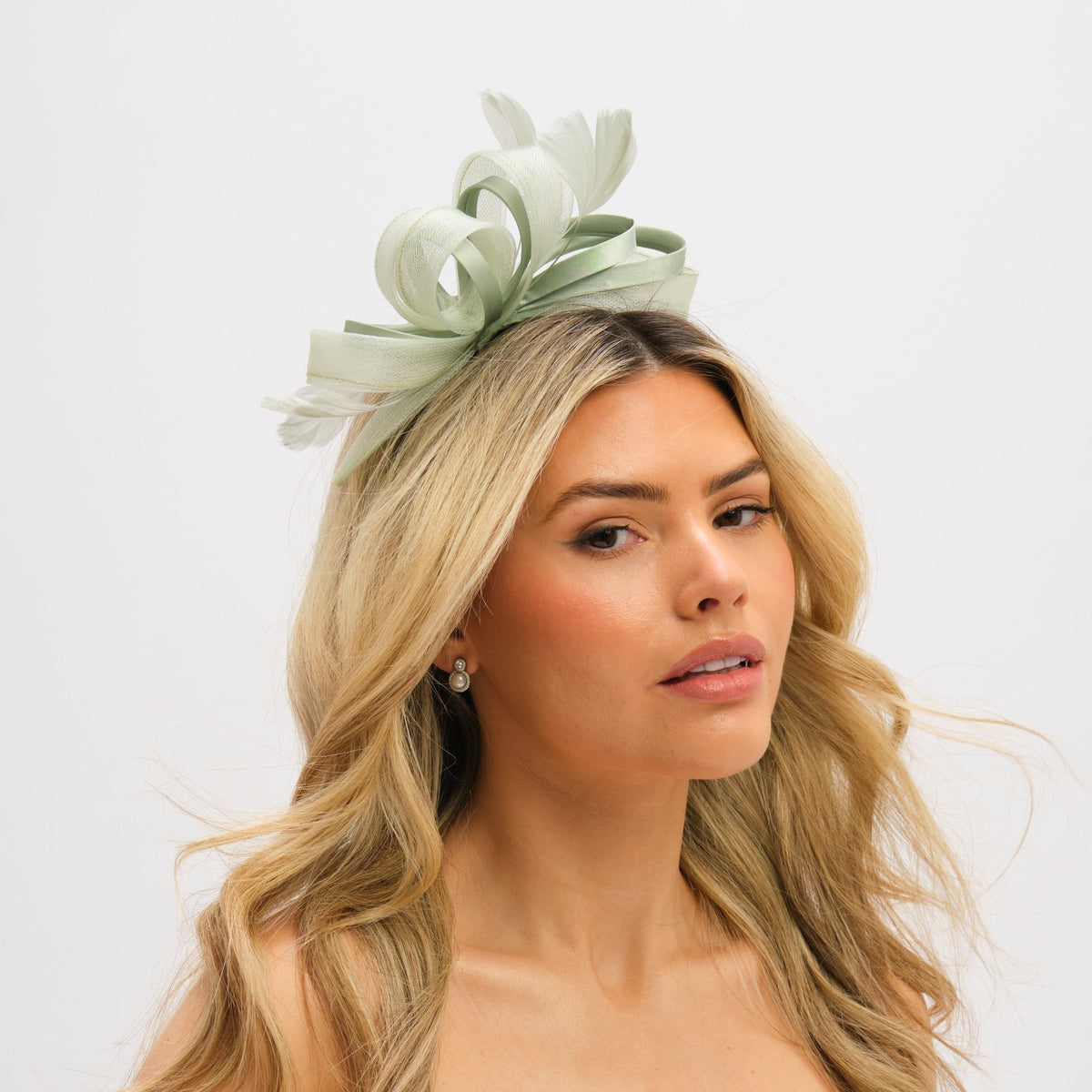 Jon Richard Medium Sage Green Fascinator Headband