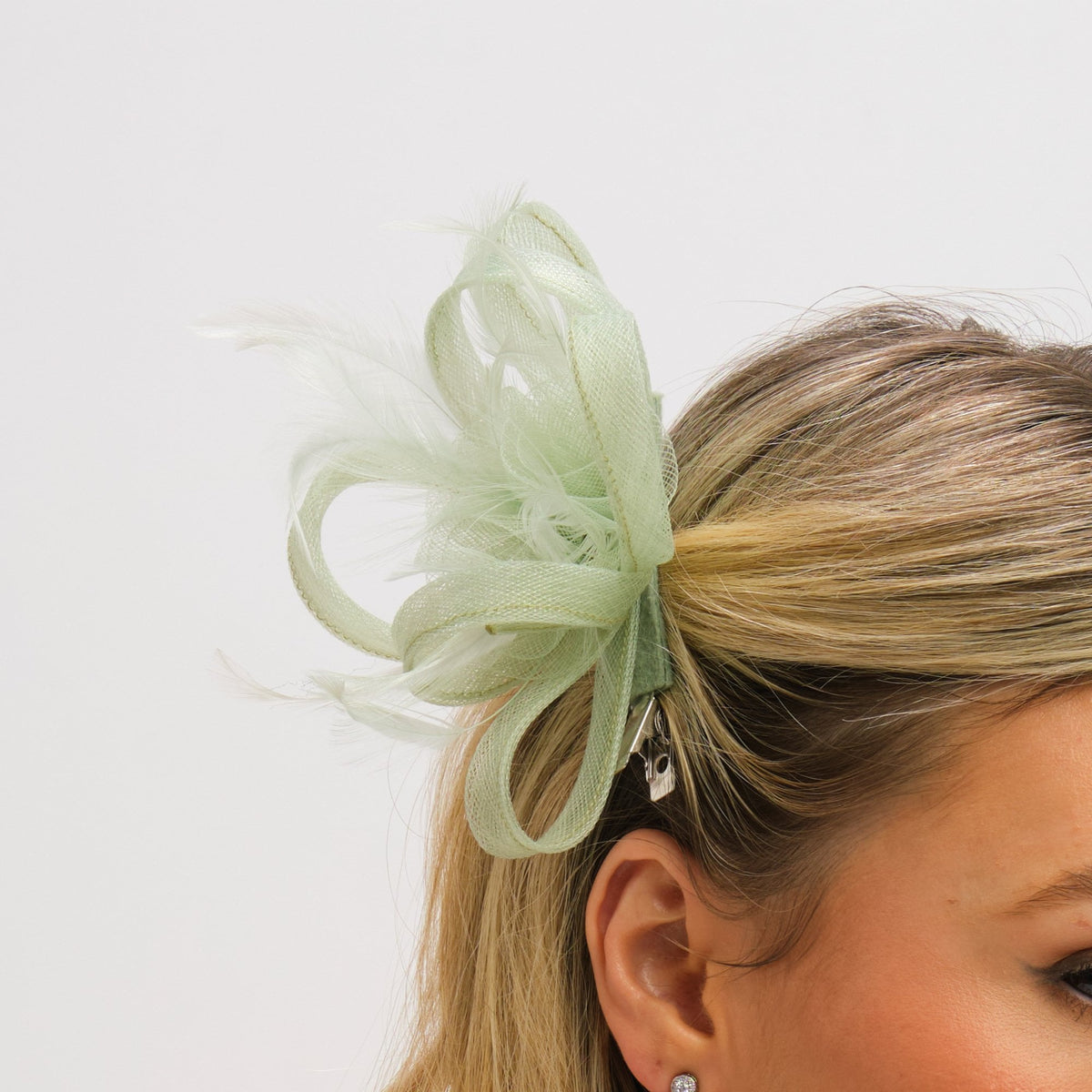 Jon Richard Small Sage Green Clip Fascinator