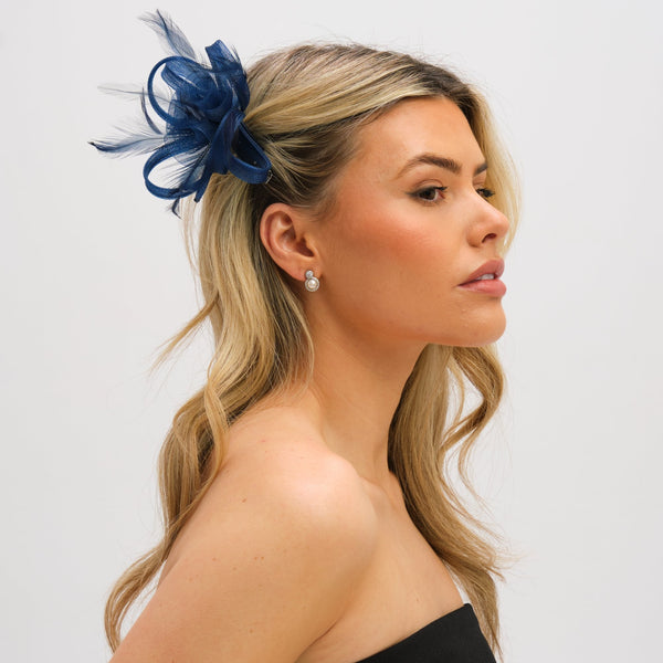 Jon Richard Navy Small Clip Fascinator
