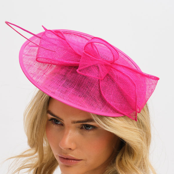 Jon Richard Fuchsia Woven Bow Fascinator