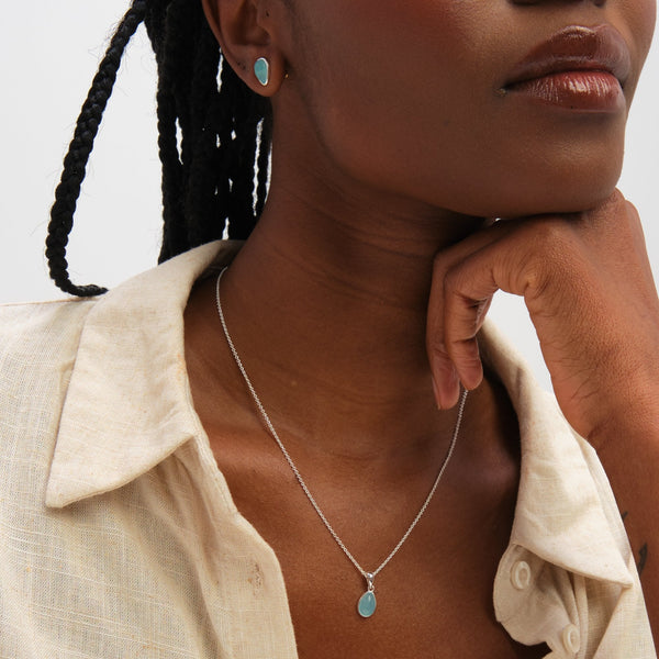 Inicio Sterling Silver Turquoise Peardrop Set - Gift Box