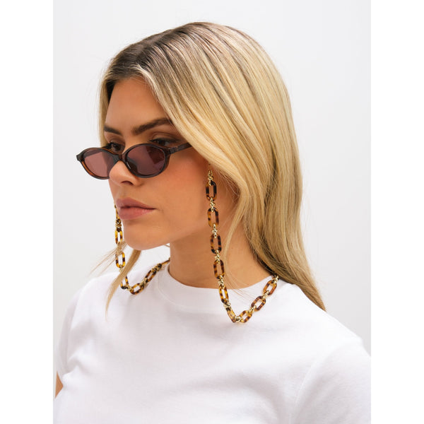 Mood Gold Plated and Tortoise Shell Sunglasses Chain