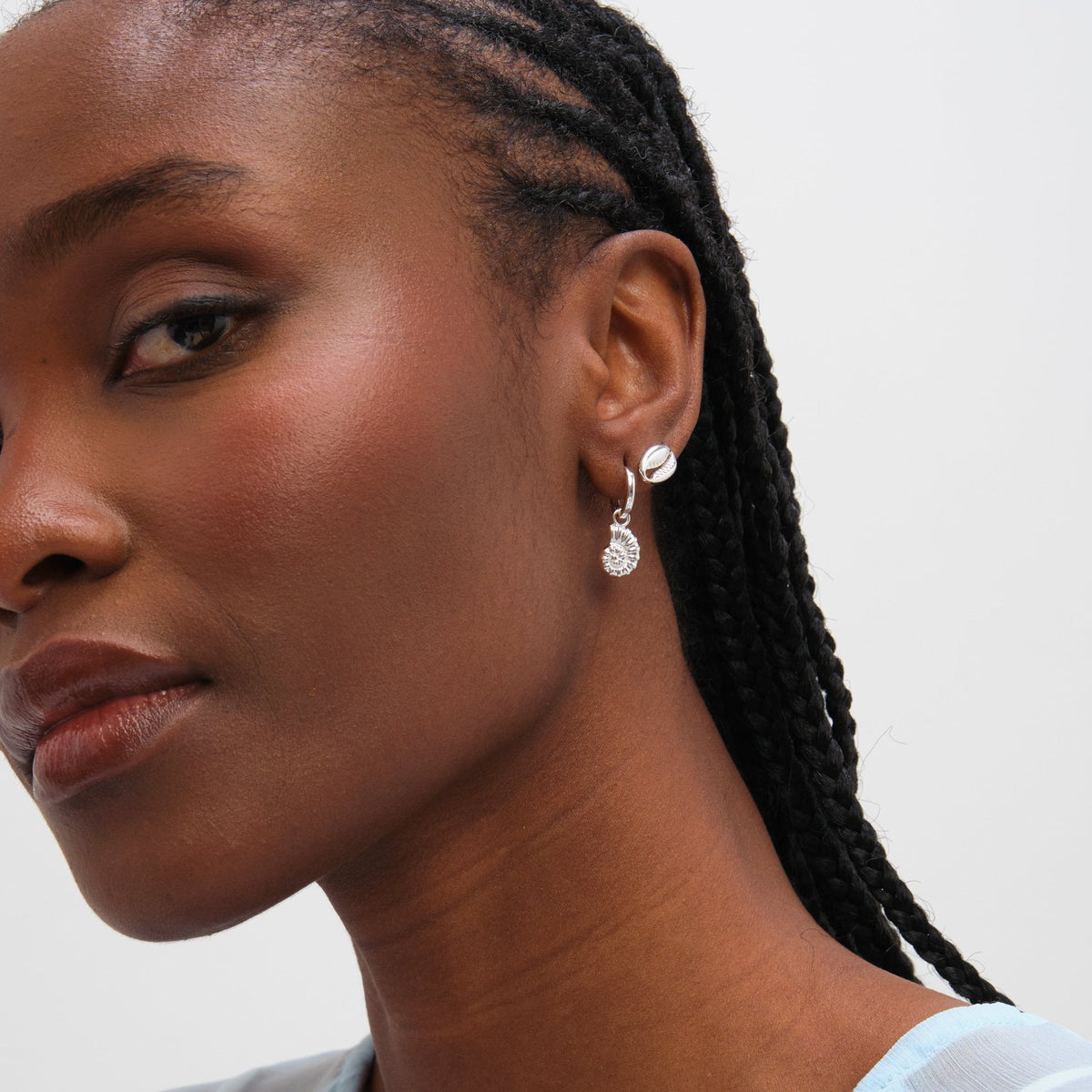 Inicio Sterling Silver Shell Earrings - Pack of 2