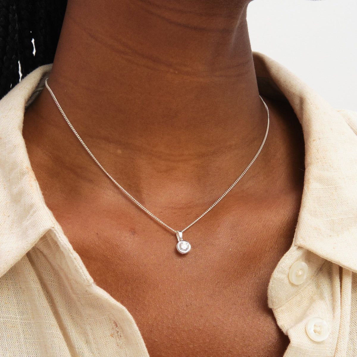 Inicio Sterling Silver Cubic Zirconia Bezel Set - Gift Box