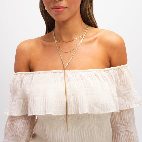 Mood Gold Snake Chain Long Y-Drop Necklace